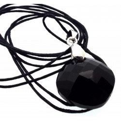 Round Faceted Black Star Andara Crystal Pendant